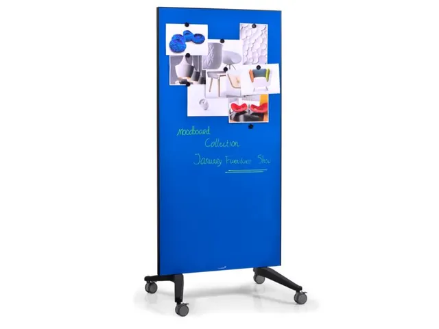 Mobiel Glasbord Blauw Magnetisch 90x175Cm
