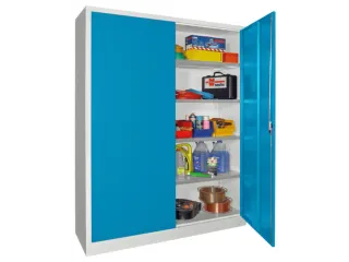 grootvolumekast met openslaande deuren,RAL7035,front RAL5012 - 2