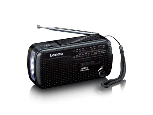 Lenco MCR-113BK Draagbare opwindbare noodradio, zaklamp en powerbank