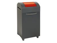 Afvalbak 60 Liter 790x380x320mm Plaatstaal 2 Wielen Klep Rood