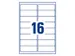 inkjetetiket Avery 99,1x33,9mm wit 100 vel 16 etiketten per vel