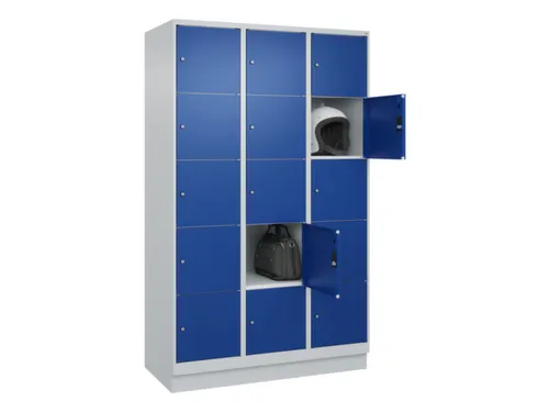 lockerkast,HxBxD 1950x1200x500mm,3x5vakken,vak B 400mm,cil.-slot