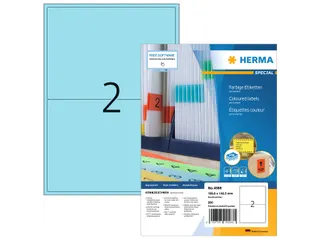 HERMA 4568 Gekleurde etiketten A4 199,6x143,5mm Blauw 200 stuks - 1