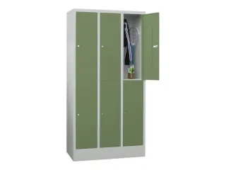 lockerkast,HxBxD 1850x900x500mm,3x2vakken,RAL7035,front RAL6011 - 2