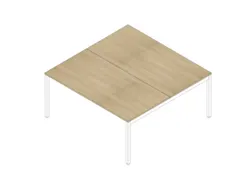 In hoogte verstelbare benchtafel,HxBxD 680-760x1600x1600mm,blad eiken