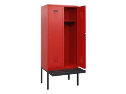 locker met bank,HxBxD 1950x800x815mm,2vak,vak B 400mm,cilinderslot