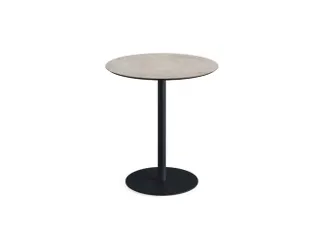 bistrotafel,HxØ 730x700mm,rond,schotelvoet zwart,blad HPL Moonstone - 1