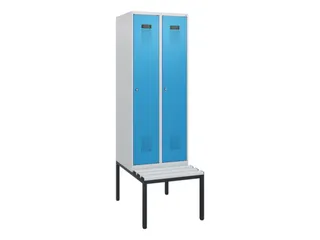 locker met bank,HxBxD 1950x600x815mm,2vak,vak B 300mm,cilinderslot - 2