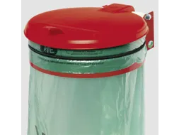 Afvalverzamelaar 120 Liter Wand Plaatstaal Kunststof Deksel Rood