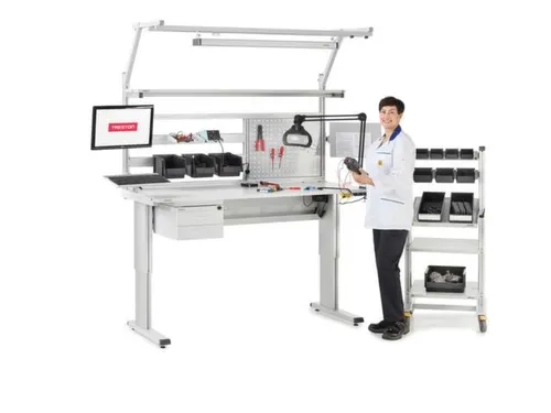 Werktafel Esd Staalbuis 700-1100x1800x800mm Hoogte Verstelbaar