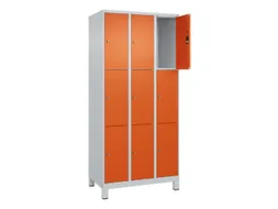 lockerkast,HxBxD 1950x900x500mm,3x3vakken,vak B 300mm,cil.-slot,voeten