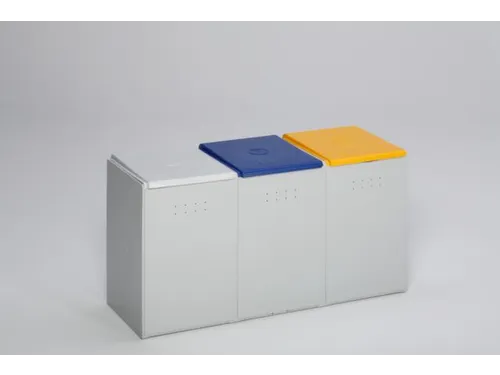 Afvalverzamelaar 3-voudig module HxBxD 570x1060x405mm 60 liter Grijs