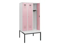 locker met bank,HxBxD 1950x900x815mm,3vak,vak B 300mm,cilinderslot