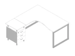 Bureauset Bureau Staand Ladeblok Links 730x1600x1650mm Wit Zilver