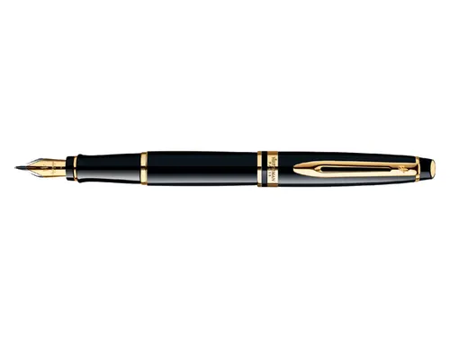 Vulpen Waterman Expert Black lacquer GT Medium Blauwe inkt