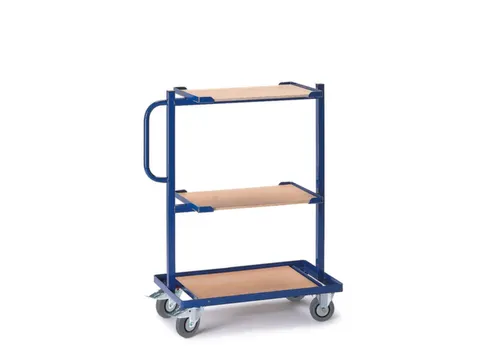 bijzetwagen,draagverm. 200kg,3etage(s),laadvl. LxB 620x410mm,houtplaat