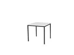 Domino Basic Tafel Vaste Hoogte 800x800mm Wit 25mm Zwart 4-Poots