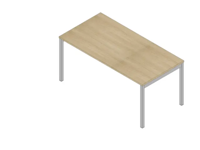 bureau HxBxD 730x1600x800mm blad eiken 4-voeten aluminium