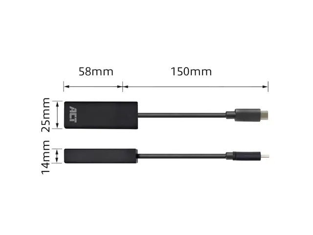 Adapter ACT USB-C naar Gigabit Ethernet 0.15 meter