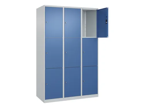 lockerkast,HxBxD 1850x1200x500mm,3x3vakken,vak B 400mm,cil.-slot