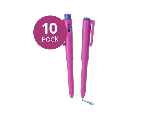 J800 DetectaPen met clip roze blauwe inkt detecteerbaar 10 stuks