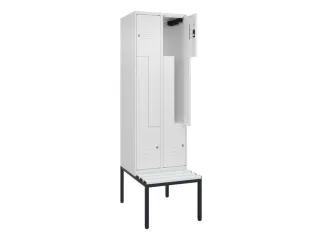 Z-garderobekast,HxBxD 2120x600x815mm,2vak,vak B 300mm,cil.-slot - 2