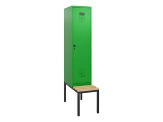 locker met bank,HxBxD 1950x400x815mm,1vak,vak B 400mm,draaigrendel - 2