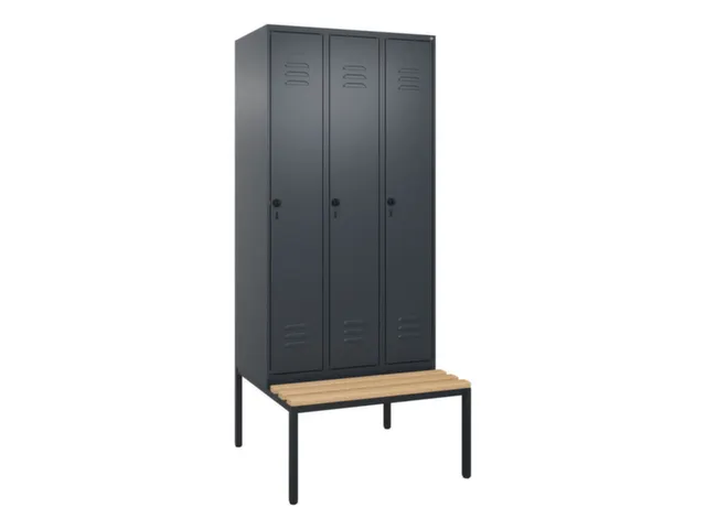 armoire vestiaire noir et blanc HxlxP 2120x900x815mm 3compart.