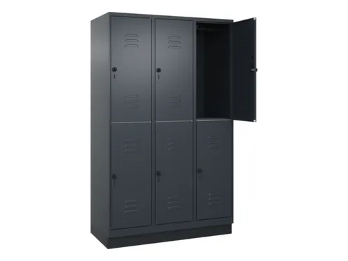 dubbeldekse locker,HxBxD 1950x1200x500mm,3x2vak.,vak B 400mm