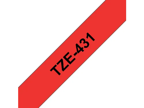 Labeltape Brother P-touch TZe-431 standaard 12mm zwart op rood