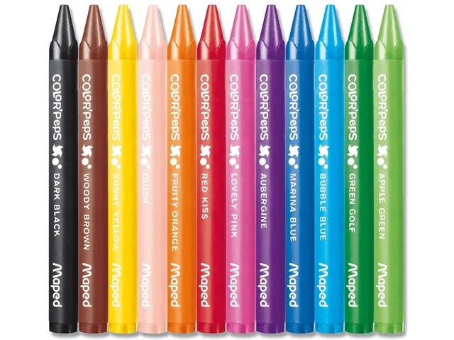 Crayons de cire Maped Color'Peps Was set 12 couleurs