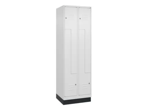 Z-garderobekast,HxBxD 1950x600x500mm,vak B 150/300mm,cil.-slot,sokkel