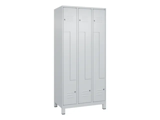 Z-garderobekast,HxBxD 1950x900x500mm,vak B 150/300mm,cil.-slot,voeten
