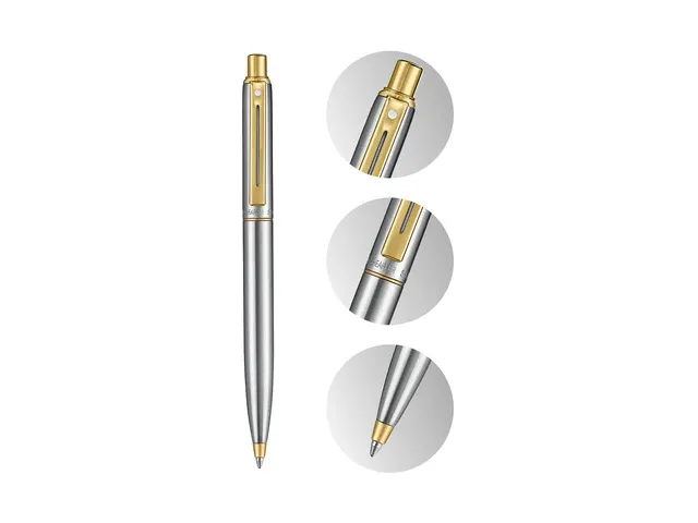 Balpen Sheaffer Sentinel 333 brushed chrome, PVD gold plated trims