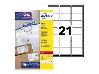 Etiket Avery L7160-250 63.5x38.1mm Wit 5250 Stuks - 1
