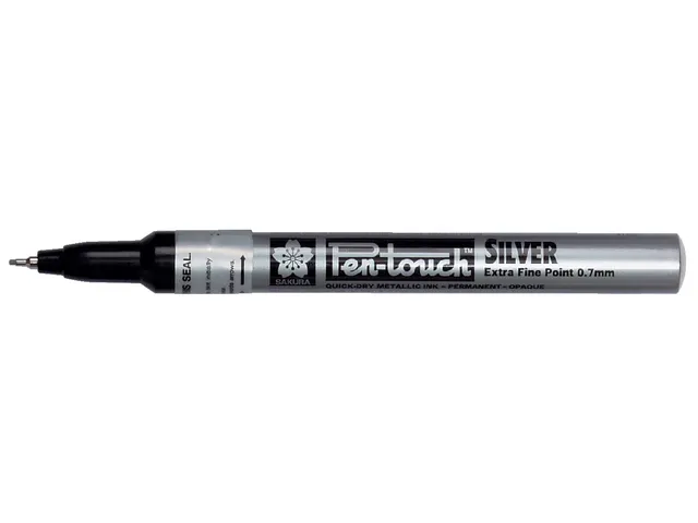 Viltstift Sakura pen-touch EF zilver 1-2mm