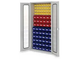 kast met sleufplaat m. bakken,HxBxD 1950x1000x410mm,86bakken PE
