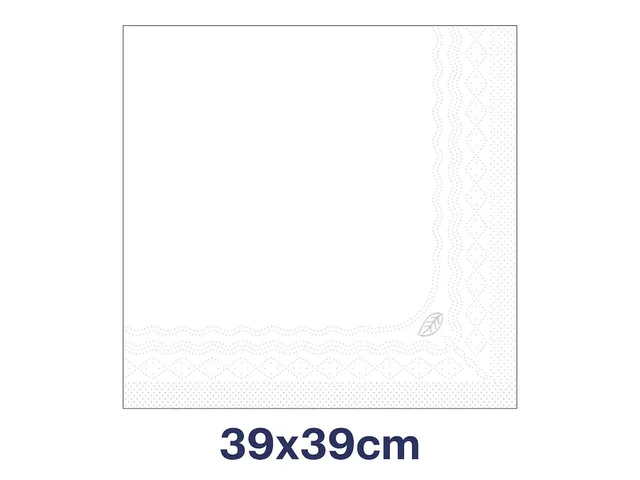 Serviette Soft dinner 3 épaisseurs 39x39cm pli 1/4 blanc