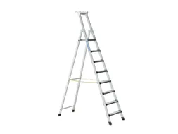 trapladder,eenzijdig,8treden,m. bekleding,stand H 2m,balk L 2,87m