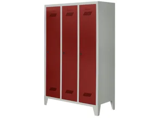 lockerkast v. kinderen,HxBxD 1600x930x500mm,3vak,RAL7035,front RAL3000 - 2