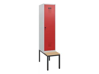 locker met bank,HxBxD 1950x400x815mm,1vak,vak B 400mm,draaigrendel - 2