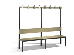 omkleedbank,HxLxD 1710x2000x407mm,HPL eiken-sereno,frame staal RAL7021