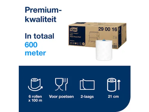 Tork 290016 H1 Matic Handdoekrol Premium 2-laags Wit 100m 6 rollen