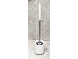 Kunststof toiletborstel wit met ronde voet en wandfunctie - 8