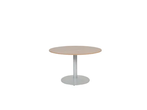 Linesto Vergadertafel Vaste Hoogte 120cm Rond Havana/Kersen 25mm Alu