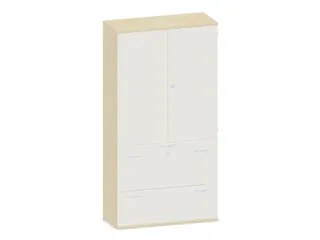 kantoorkast,HxBxD 1920x1000x430mm,decor romp esdoorn,decor front wit - 1