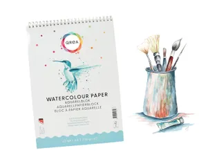 Aquarelblok Qrea A4 20 vel 200gr spiraal - 5