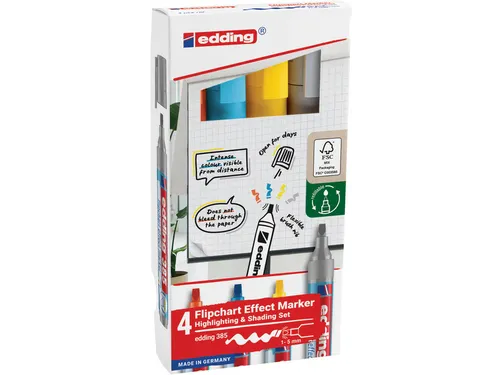 Edding 385 Flipchart effect marker Assorti 4 stuks