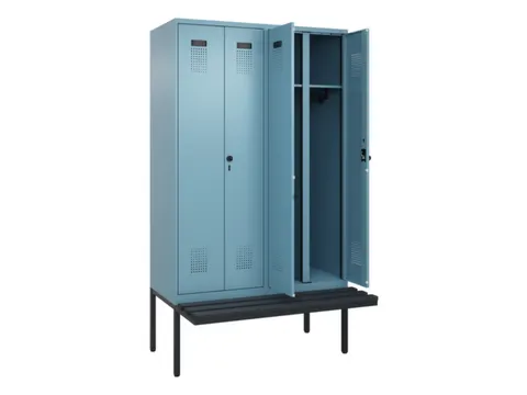 locker met bank,voor scheiding van kleding,HxBxD 2120x1200x815mm,4vak