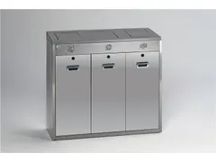 afvalverzamelstation 3x48 liter HxBxD 920x1000x430mm nee deksel RVS